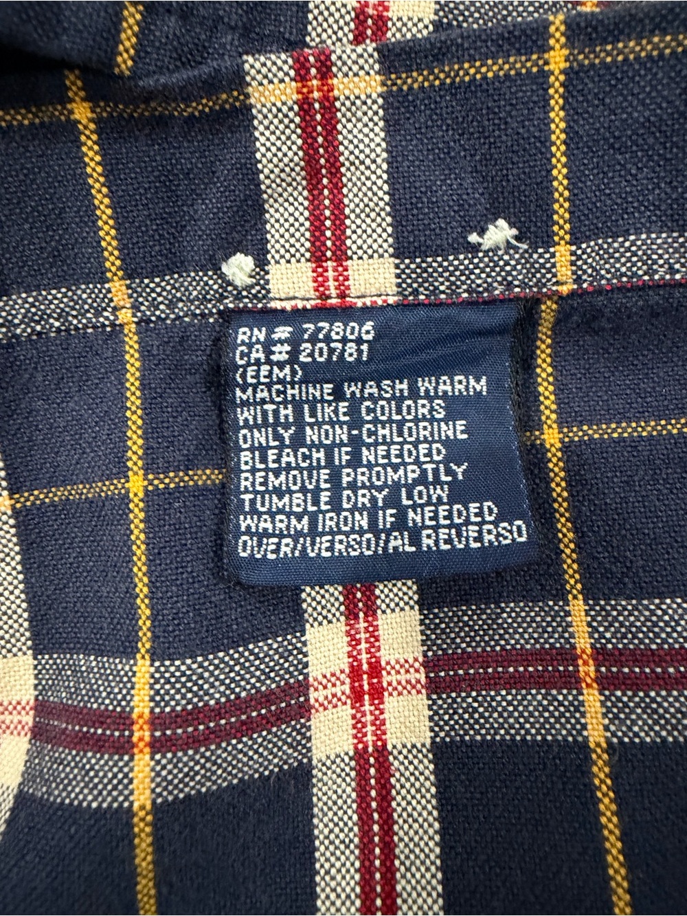 Vintage 1999 Tommy Hilfiger Men's L Plaid Button Down Shirt Flag Logo - Picture 12 of 14